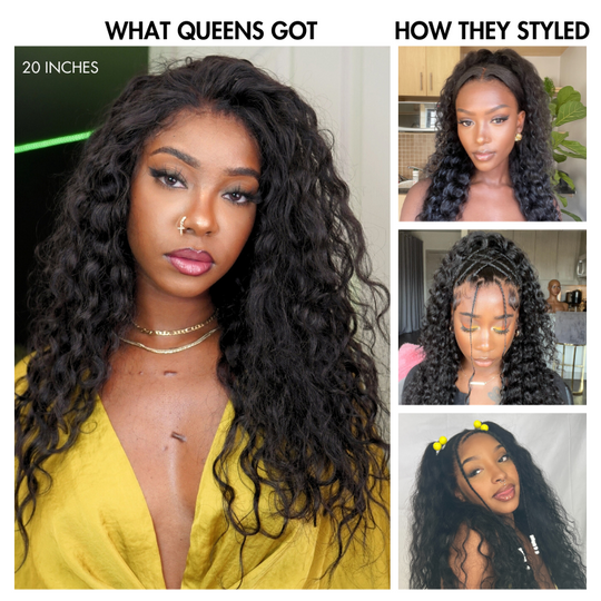 Deep Wavy closure 4x4 Lace Glueless Curly Wig 100% virgin hair