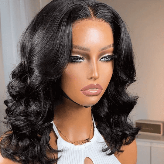 1-Second Install Wig – Natural Black Loose Wave 5x5 Closure