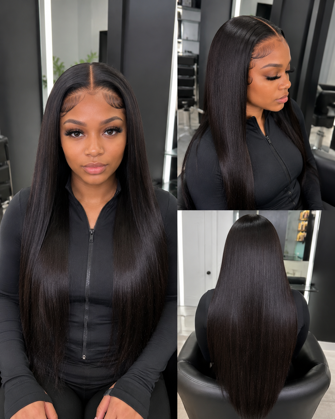 Midnight Silk Straight – 13x4 Transparent Frontal