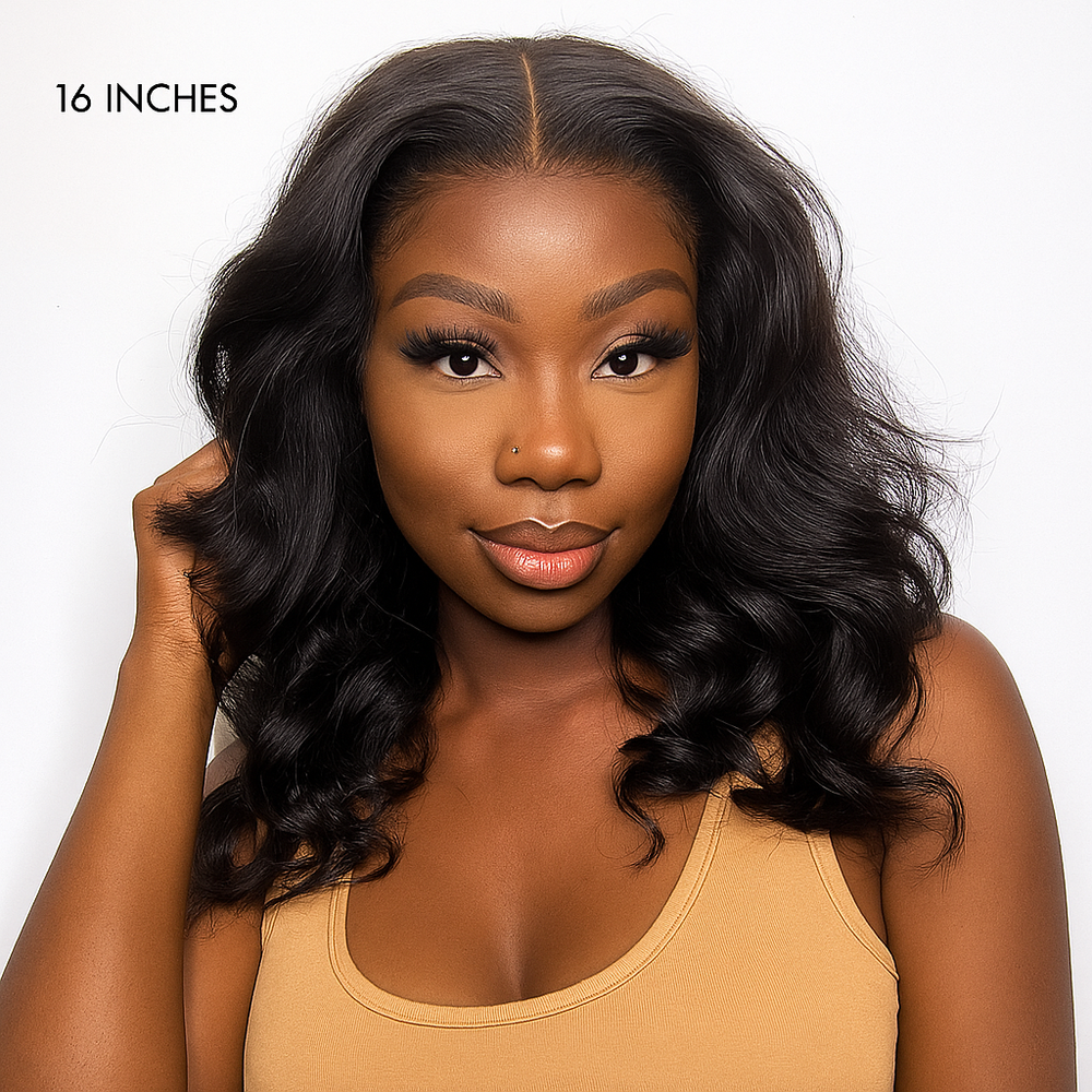1-Second Install Wig – Natural Black Loose Wave 5x5 Closure