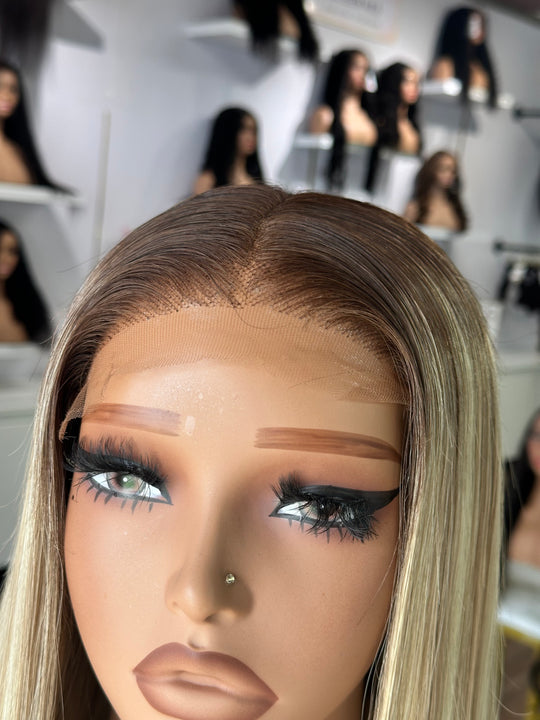 Champagne Ash Luxe Straight HD Wig