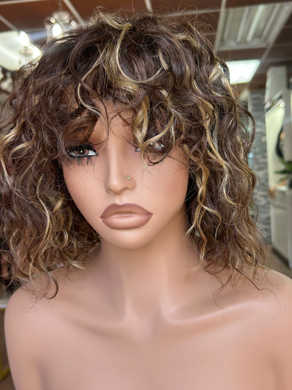 Caramel Crush Curly Bob – Ready-to-Wear Wig