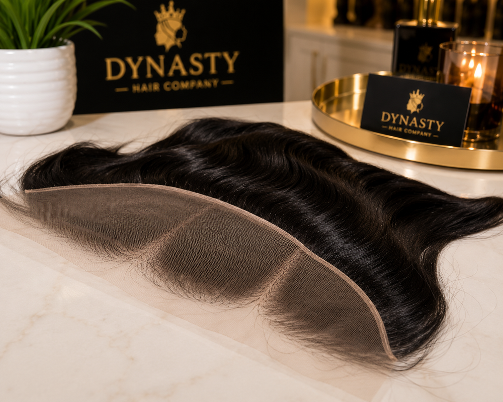 Midnight Silk HD Frontal  16” Straight | HD Lace | Pre-Plucked | Pre-Bleached