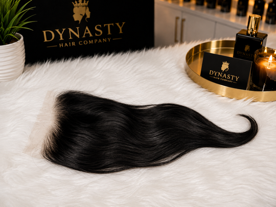 Midnight Silk 5x5 HD Closure 16” Straight | HD Lace | Pre-Plucked | Pre-Bleached