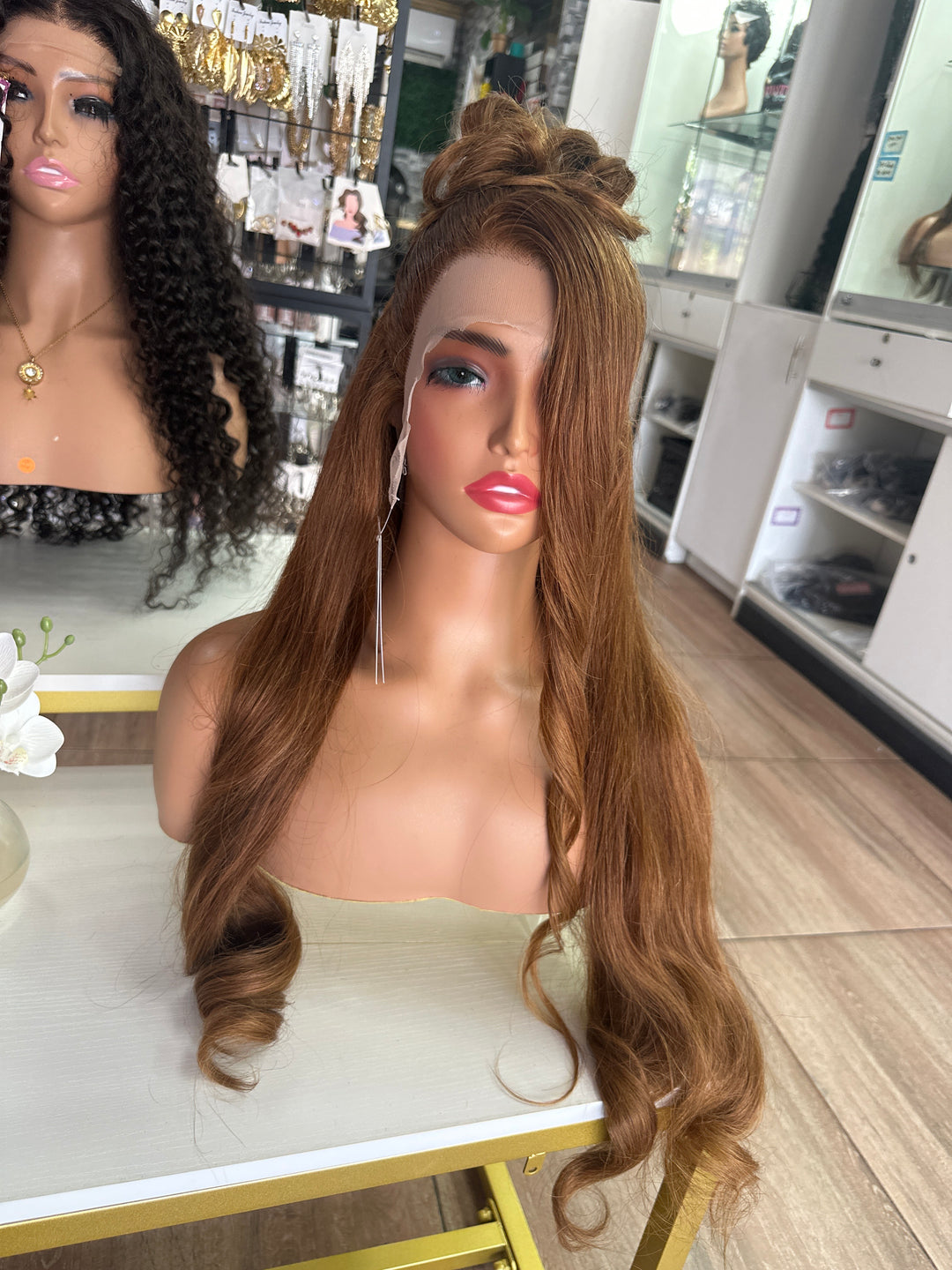 Cinnamon Silk Straight 13x4 Frontal Wig • 