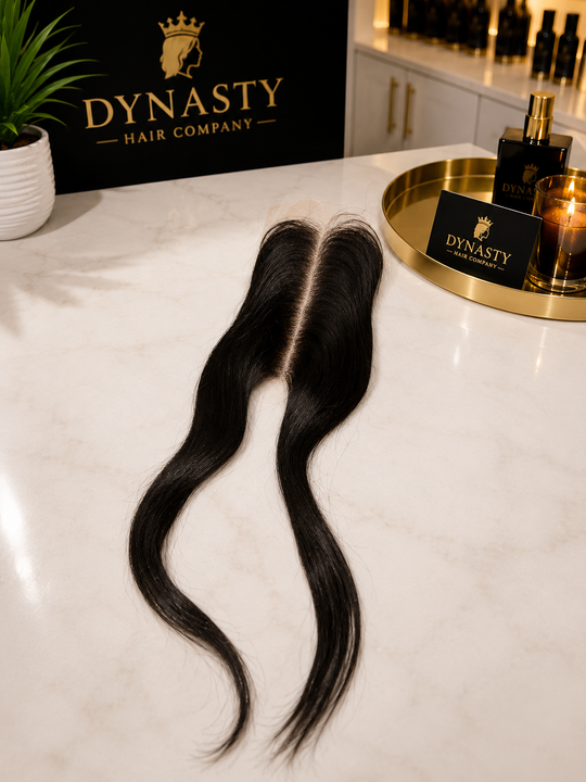 Midnight Silk 2x6 Closure
16” Straight | Pre-Plucked | Bleached Knots