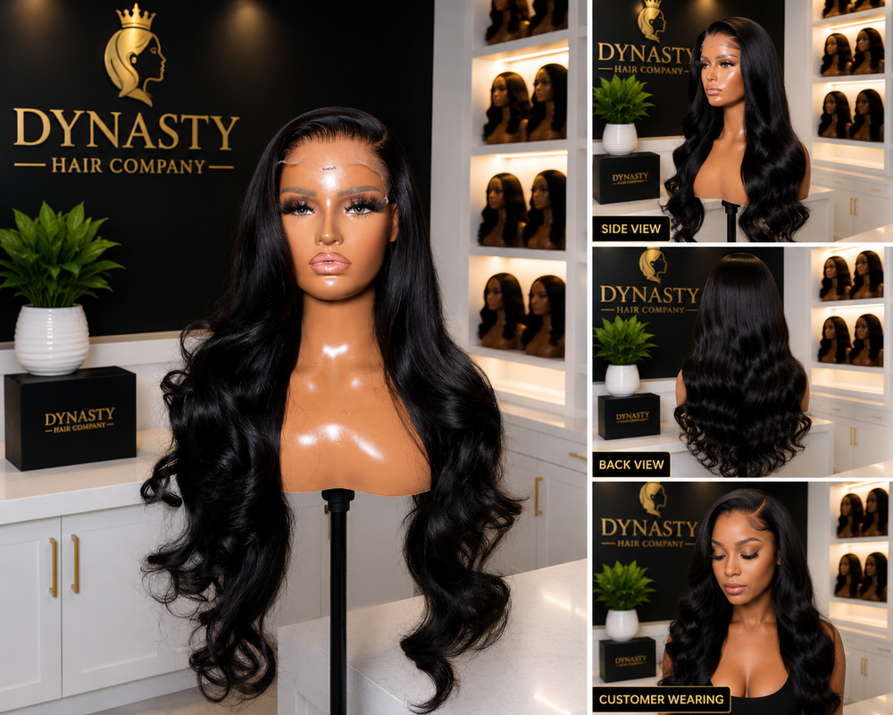 Midnight Body Wave 4x4 Transparent Lace Closure Wig • Virgin Human Hair • Body Wavy