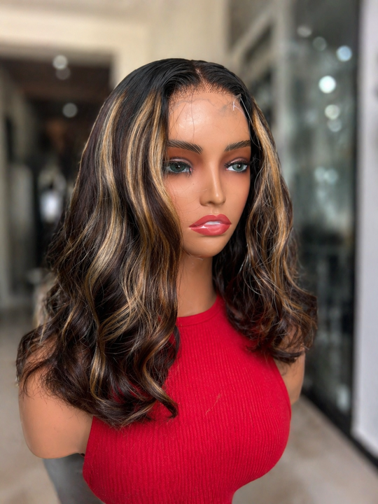 Caramel Ribbon Melt Wave – 5x5 HD Lace Closure Wig