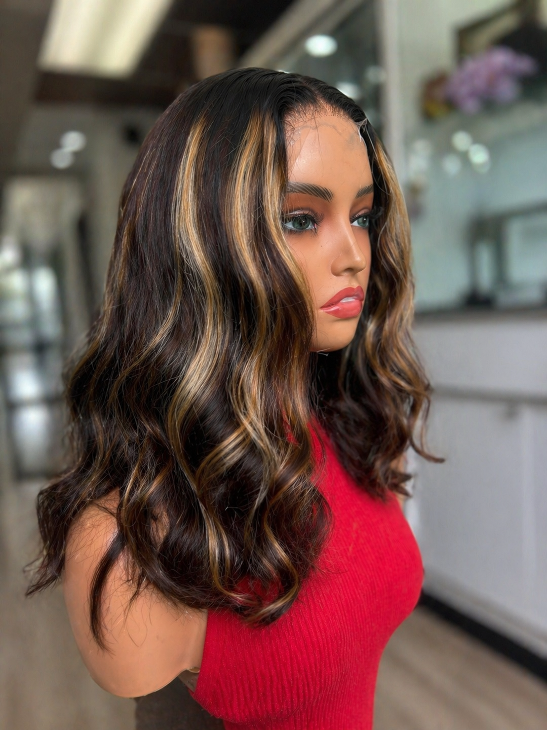 Caramel Ribbon Melt Wave – 5x5 HD Lace Closure Wig