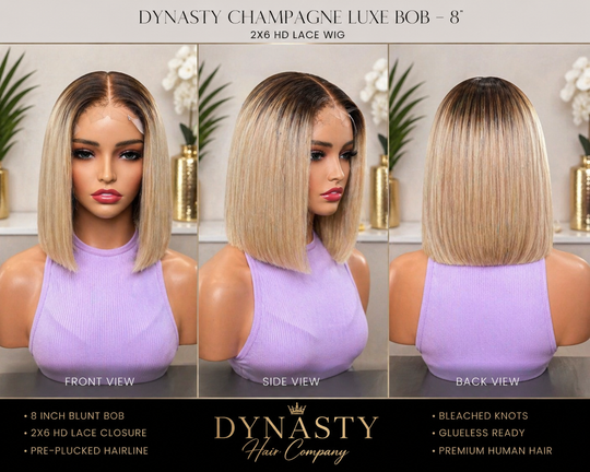 Dynasty Champagne Silk Bob – 8” 2x6 HD Lace Wig (Copy)