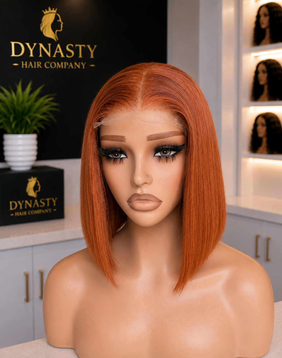 Cinnamon Sleek Bob 

Glueless Ready-to-Wear Straight Bob in Rich Cinnamon Copper