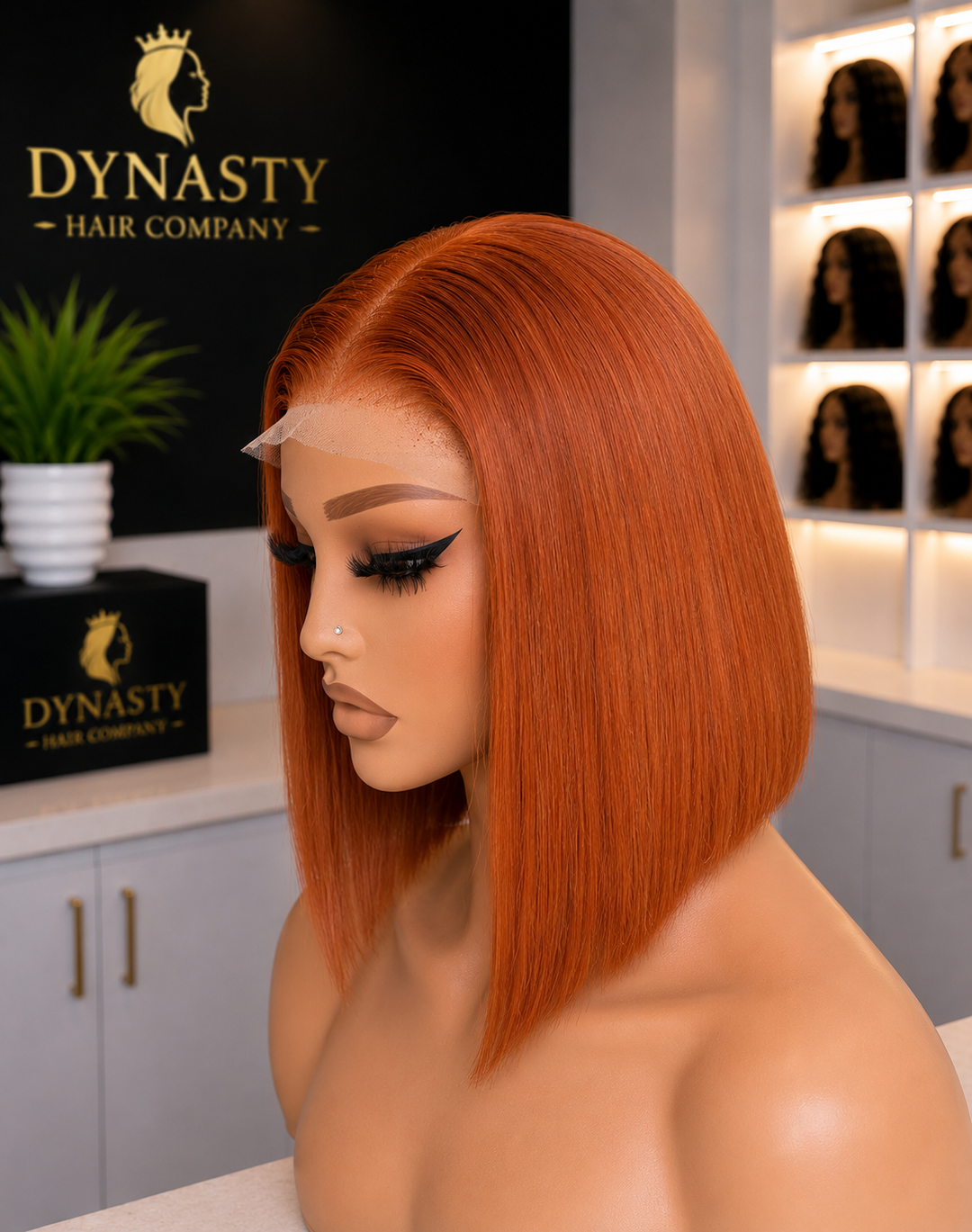 Cinnamon Sleek Bob 

Glueless Ready-to-Wear Straight Bob in Rich Cinnamon Copper