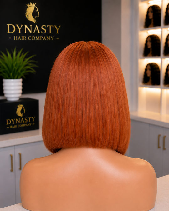 Cinnamon Sleek Bob 

Glueless Ready-to-Wear Straight Bob in Rich Cinnamon Copper