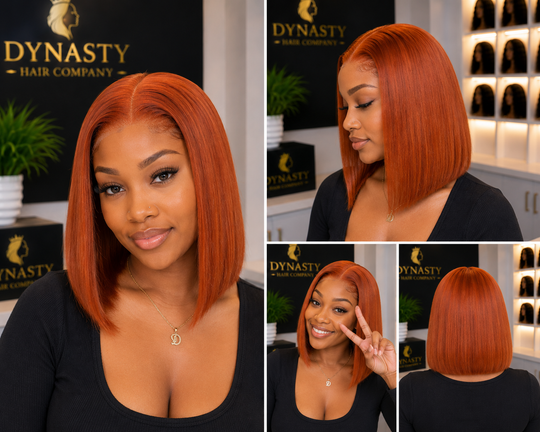 Cinnamon Sleek Bob 

Glueless Ready-to-Wear Straight Bob in Rich Cinnamon Copper