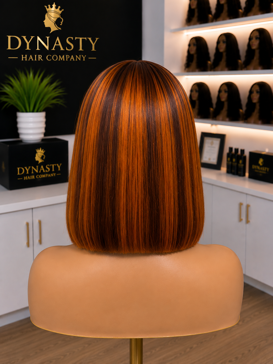 Copper Glow Bob   4x4 Transparent Lace Frontal • Copper Highlight Bob