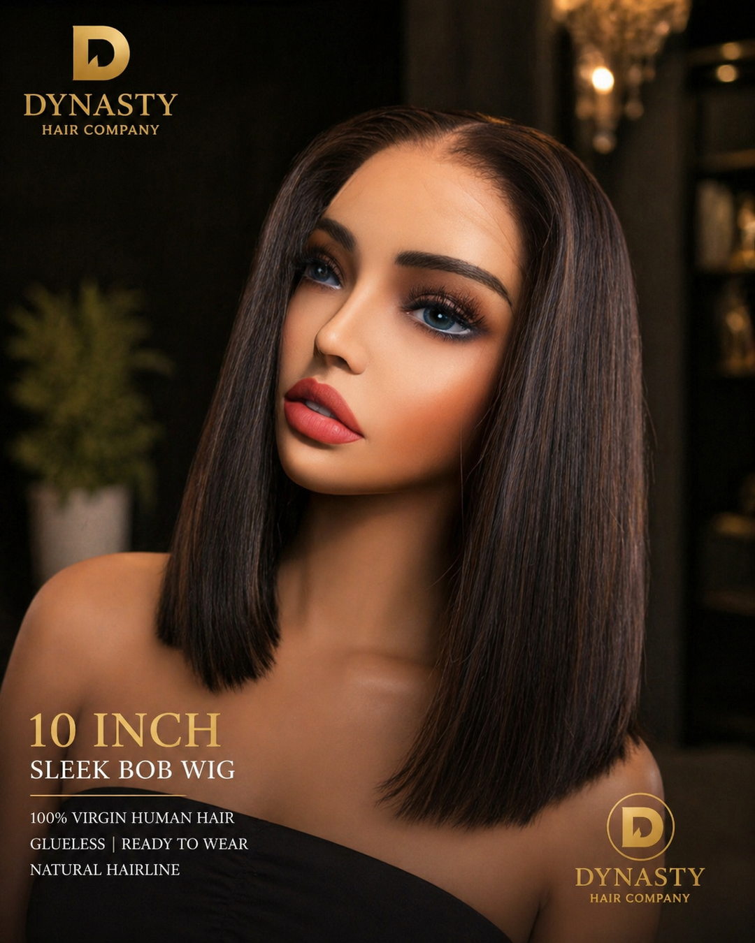 Silk Dynasty Luxe Fringe Bob – HD Closure Wig 10”