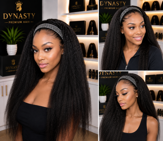 MIDNIGHT KINKY STRAIGHT HEADBAND WIG