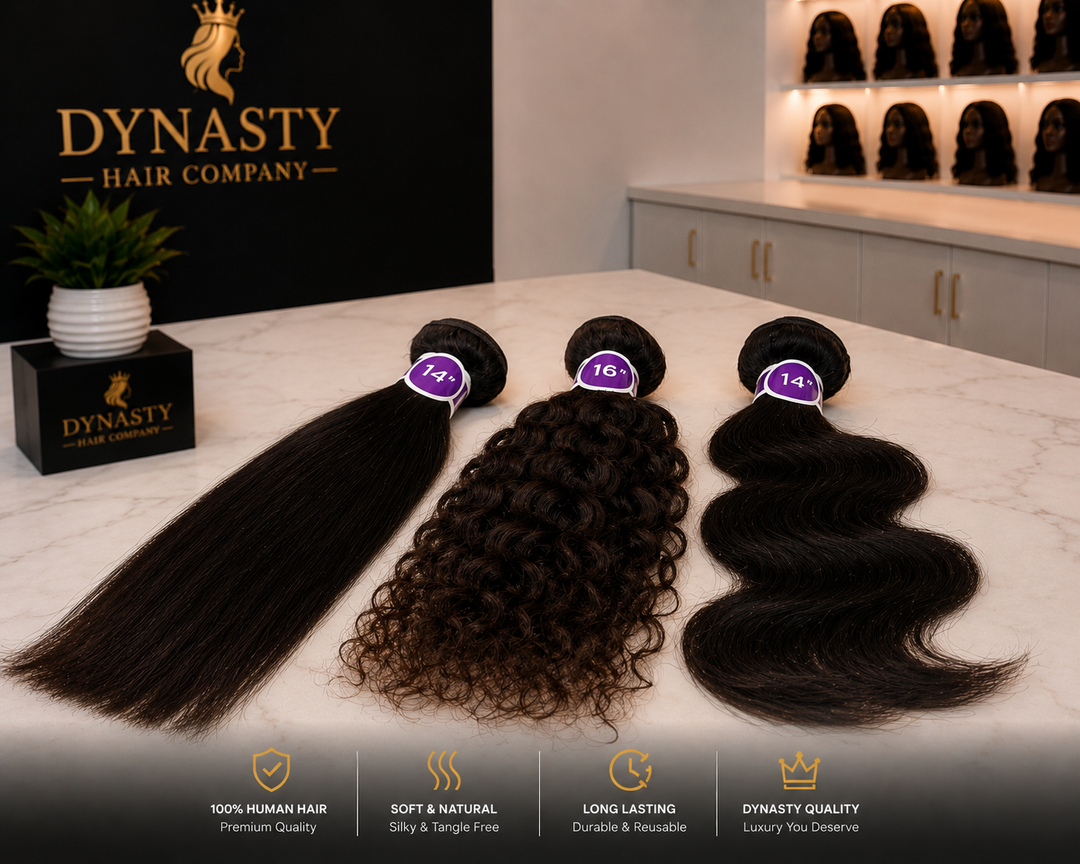 Dynasty Purple bundle virgin hair.           Straight • Deep Curly • Body Wave