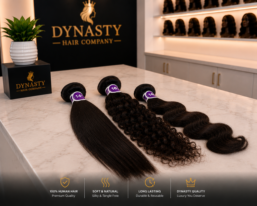Dynasty Purple bundle virgin hair.           Straight • Deep Curly • Body Wave