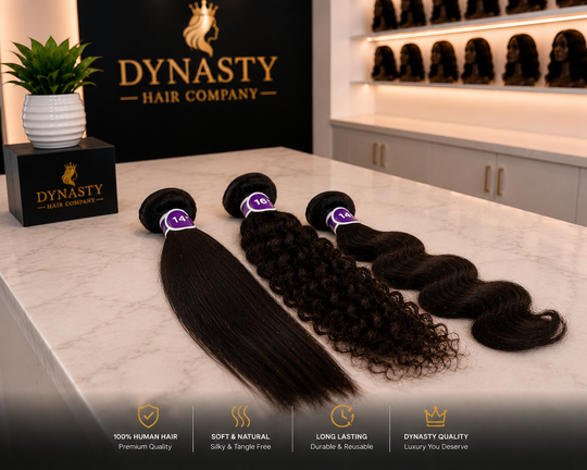 Dynasty Purple bundle virgin hair.           Straight • Deep Curly • Body Wave