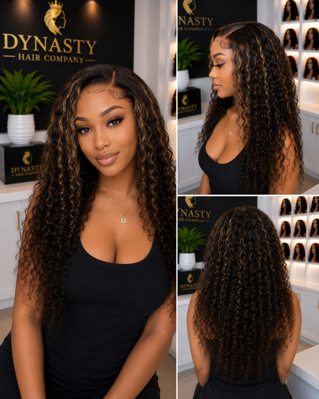 Mocha Highlight Deep Curly 5x5 HD Closure Wig – Glueless