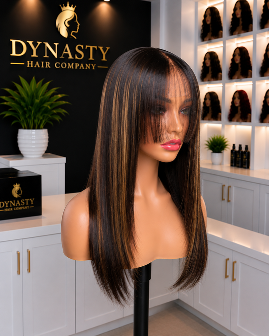 Honey Luxe Layered Highlight 5x5 HD Swiss Lace Glueless Wig – 16”