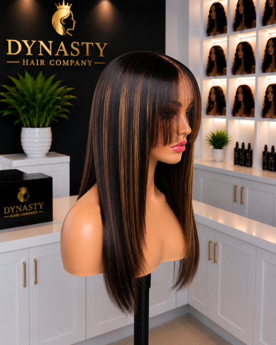 Honey Luxe Layered Highlight 5x5 HD Swiss Lace Glueless Wig – 16”