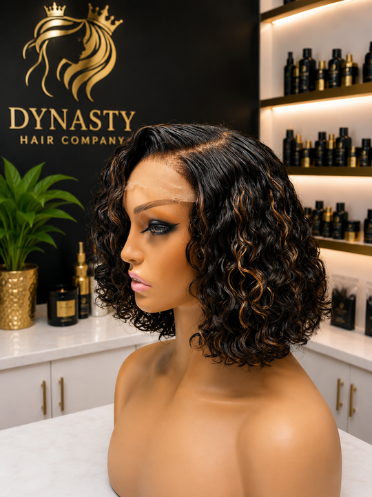 Dynasty Honey Luxe Wave – 5×5 Swiss Lace Highlight Wig