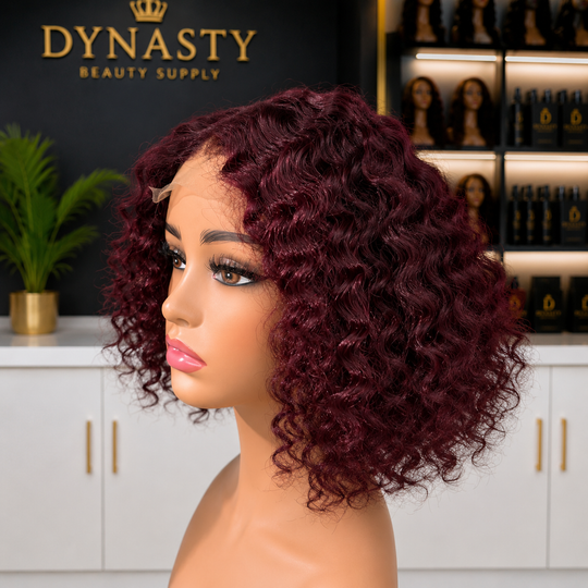 Dynasty 4×4 Transparent Lace 99J Water Wave Wig