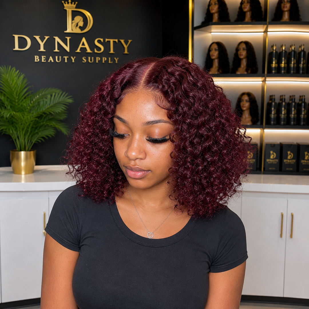 Dynasty 4×4 Transparent Lace 99J Water Wave Wig