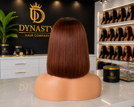 Custom Color Cinnamon Bob – 10” 5×5 HD Glueless Wig