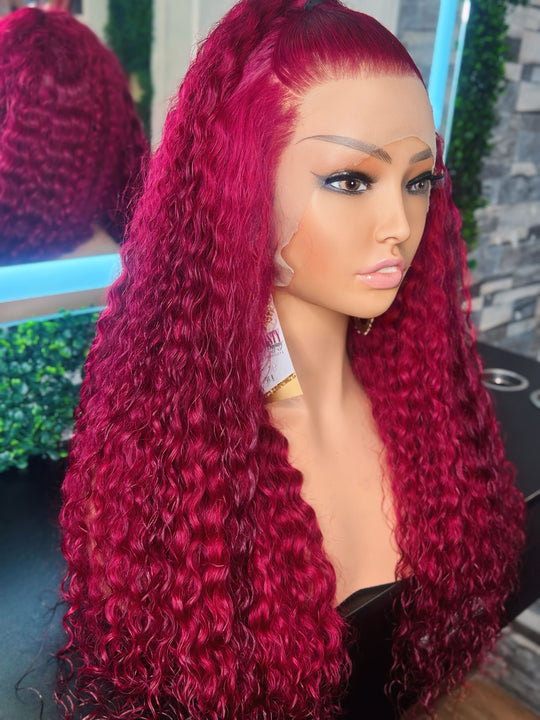 13x4 frontal water wavy virgin human hair 99j