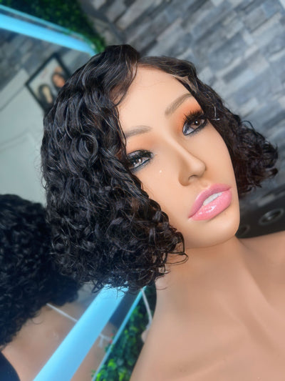 Dynasty Mini Wave Bob – 2x6 HD Lace Closure Wig (Virgin Hair) side part pixie