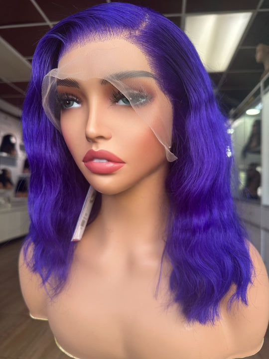 Purple bob wigs 13x4