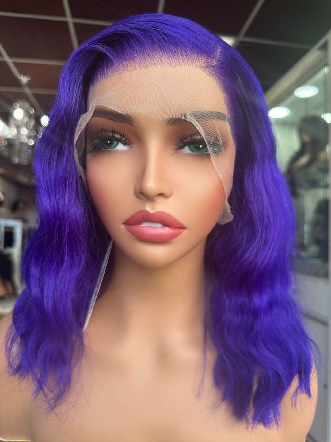 Purple bob wigs 13x4