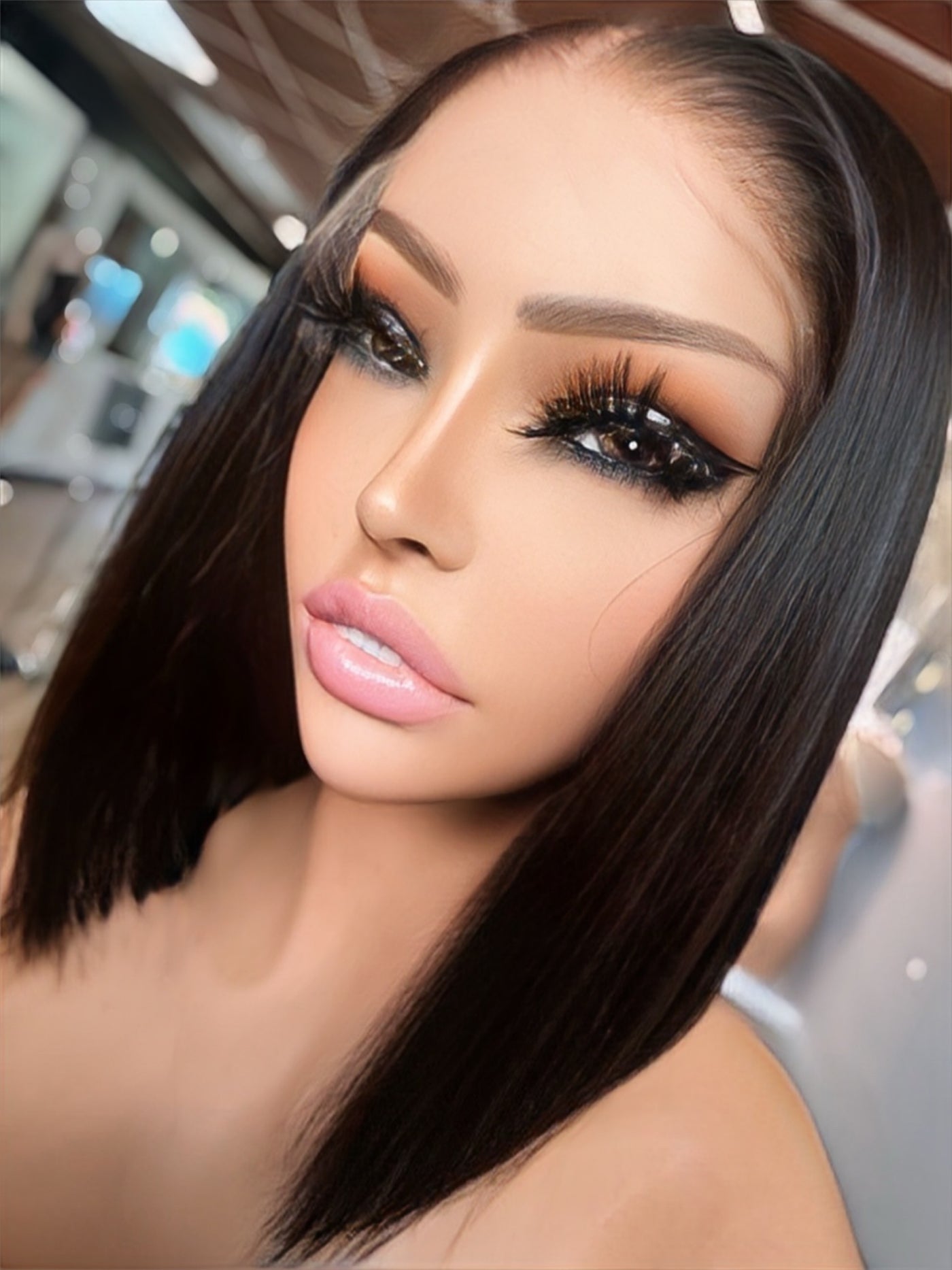 Silk Dynasty Luxe Fringe Bob – HD Closure Wig 8”