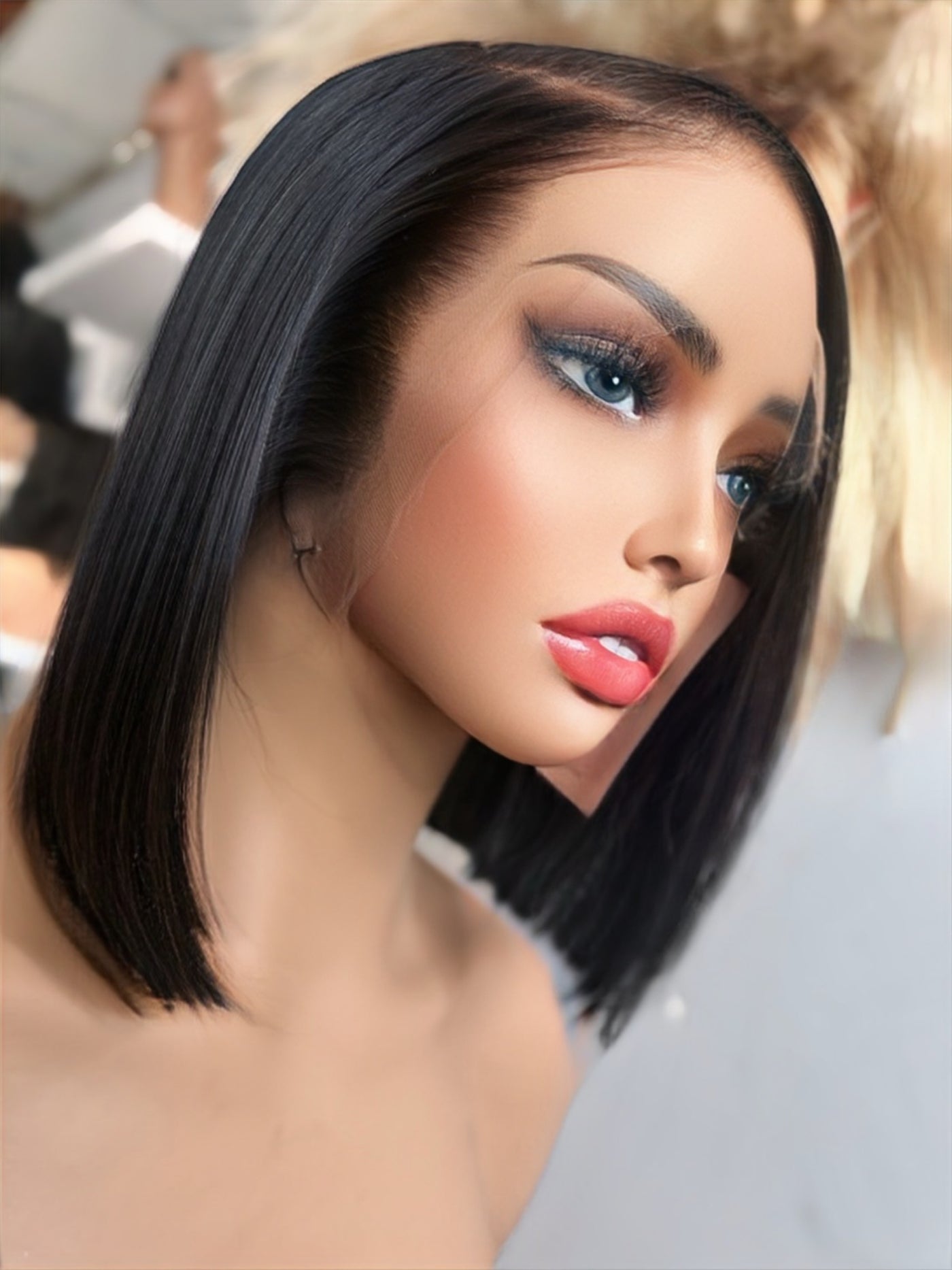 ✨ Dynasty Luxe Sleek Bob – 8” HD Straight Wig