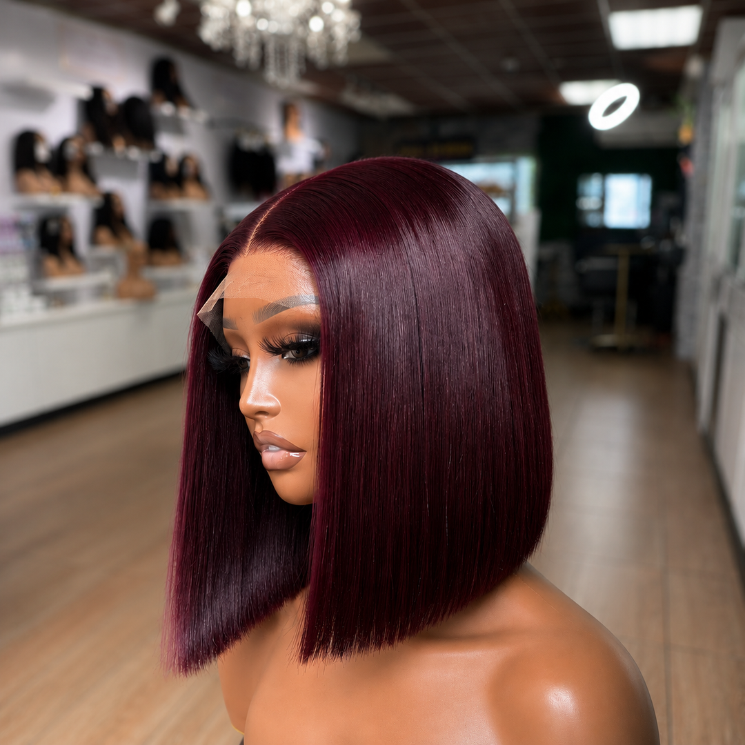 Burgundy Sleek Bob Wig