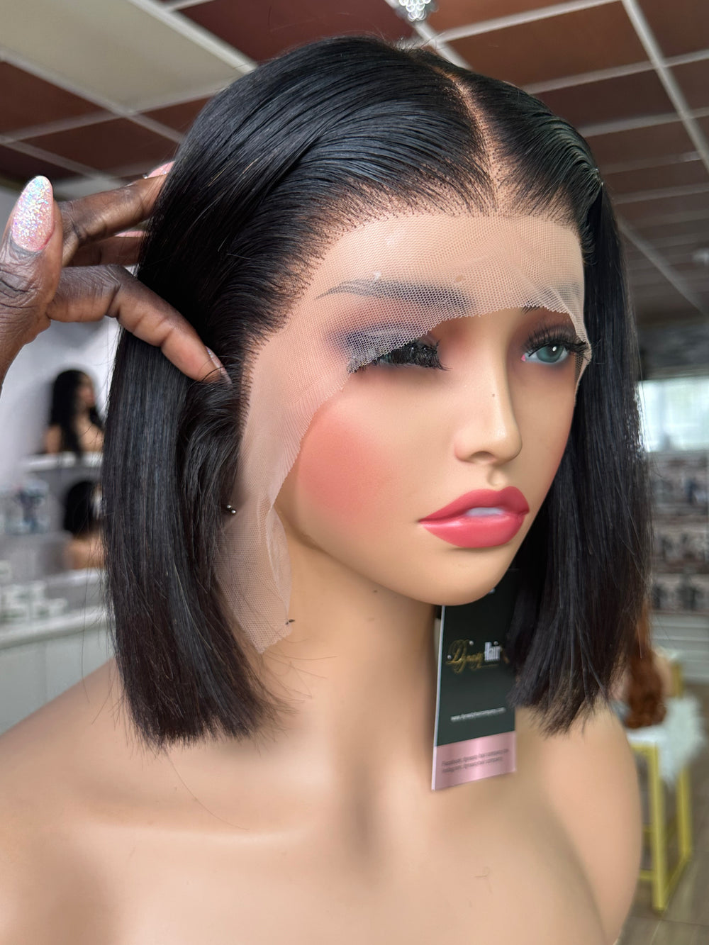 Sleek stright bob hd lace