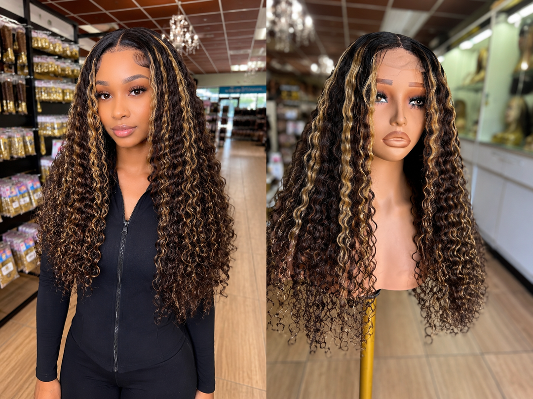 Golden Tide Wave – Water Wave Glueless Wig