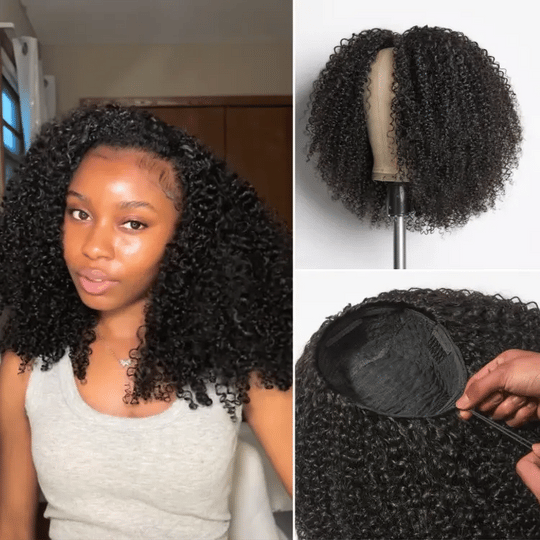 Midnight Burmese Curl Half Wig