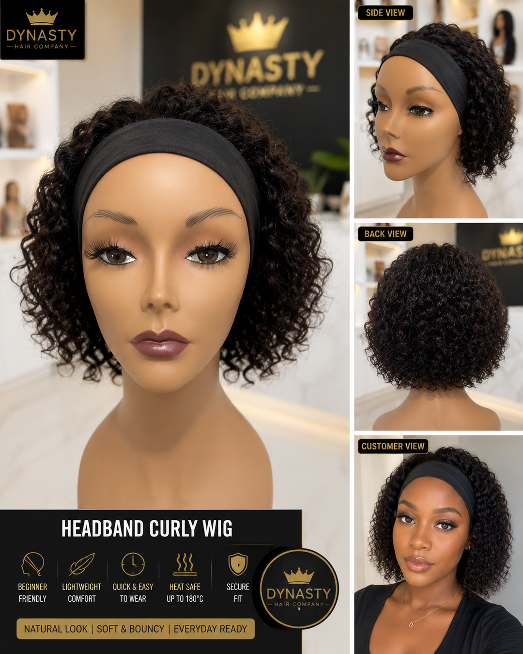 Everyday Curly Headband Wig