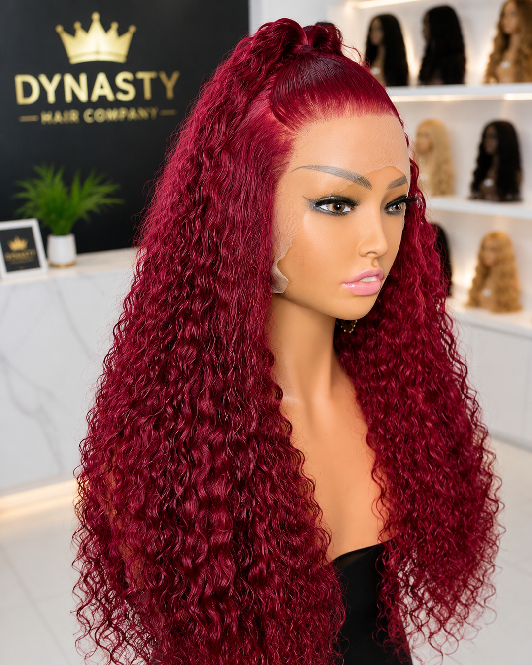 Cuerpo frontal rojo ondulado de encaje transparente