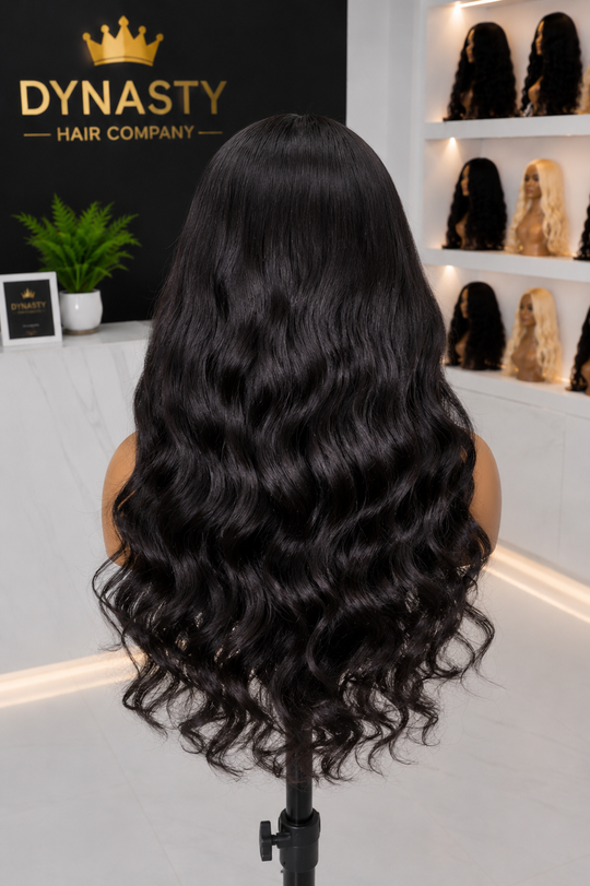 Midnight body wavy frontal wig