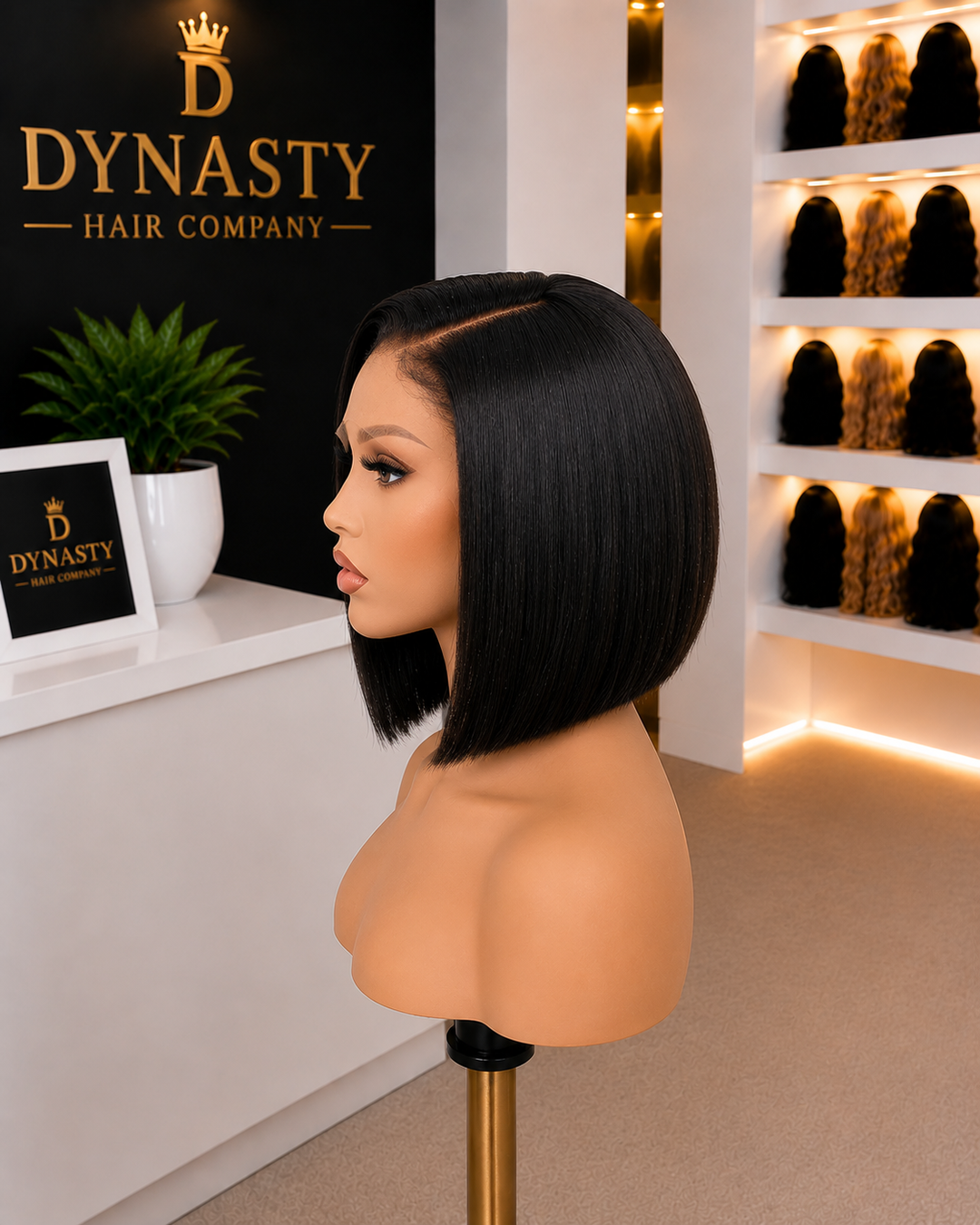 Silky Blunt Cut Bob Glueless 13x4 Frontal Lace Human Hair Short Wig Pre-Cut Lace