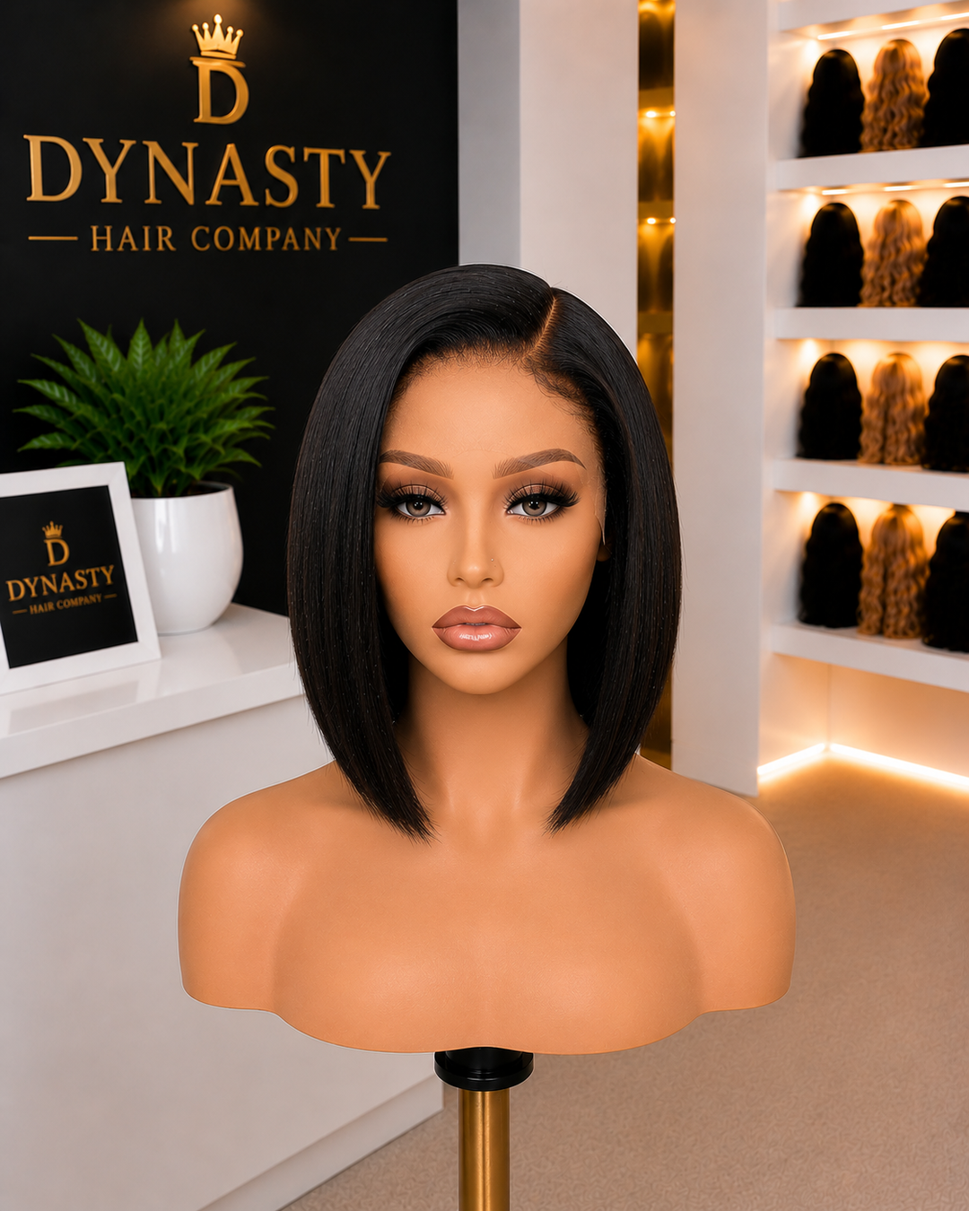 Silky Blunt Cut Bob Glueless 13x4 Frontal Lace Human Hair Short Wig Pre-Cut Lace