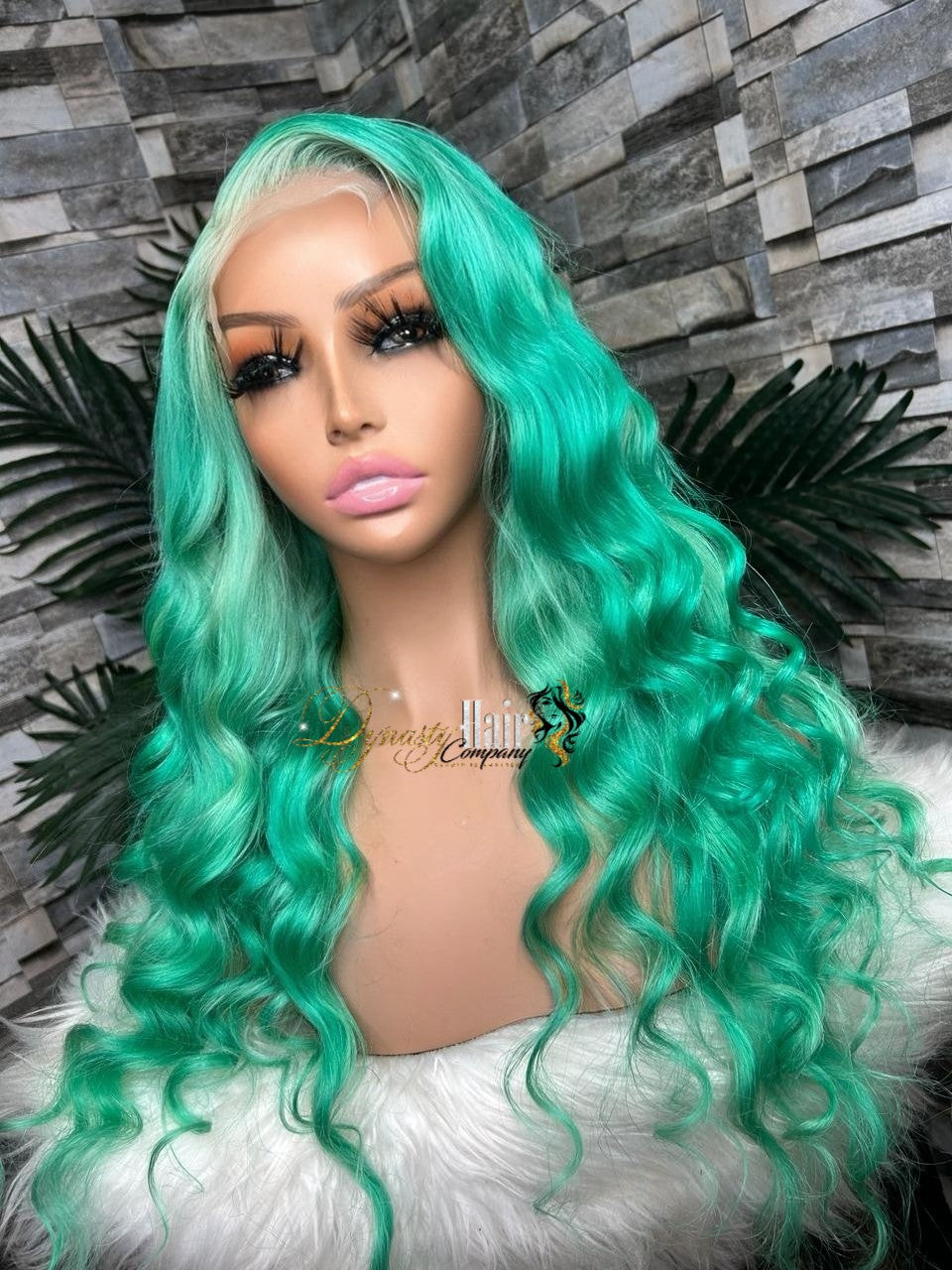 Peluca de color personalizado de menta dulce
