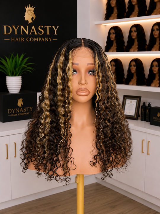 Golden Tide Wave – Water Wave Glueless Wig draw string