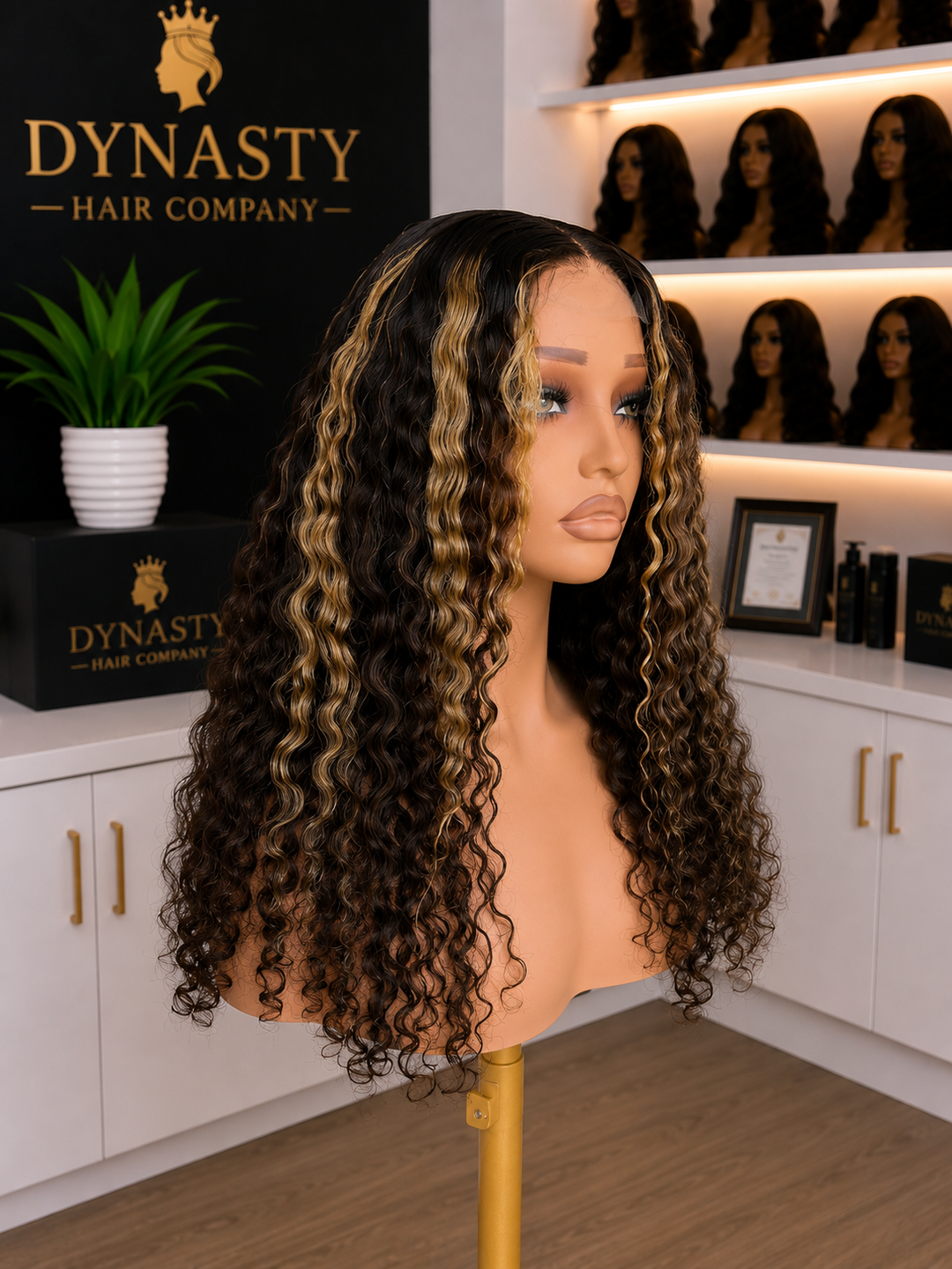 Golden Tide Wave – Water Wave Glueless Wig draw string