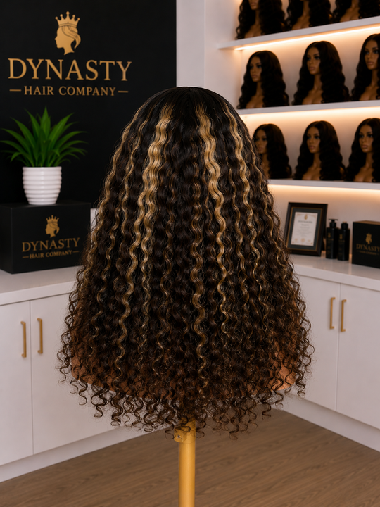 Golden Tide Wave – Water Wave Glueless Wig draw string